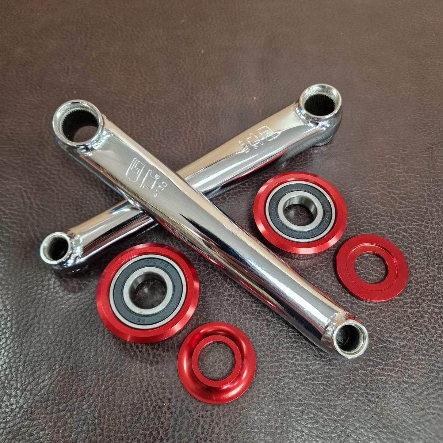 GT Old School BMX Red GT Power Series Cromo Crank Chrome with American Bottom Bracket