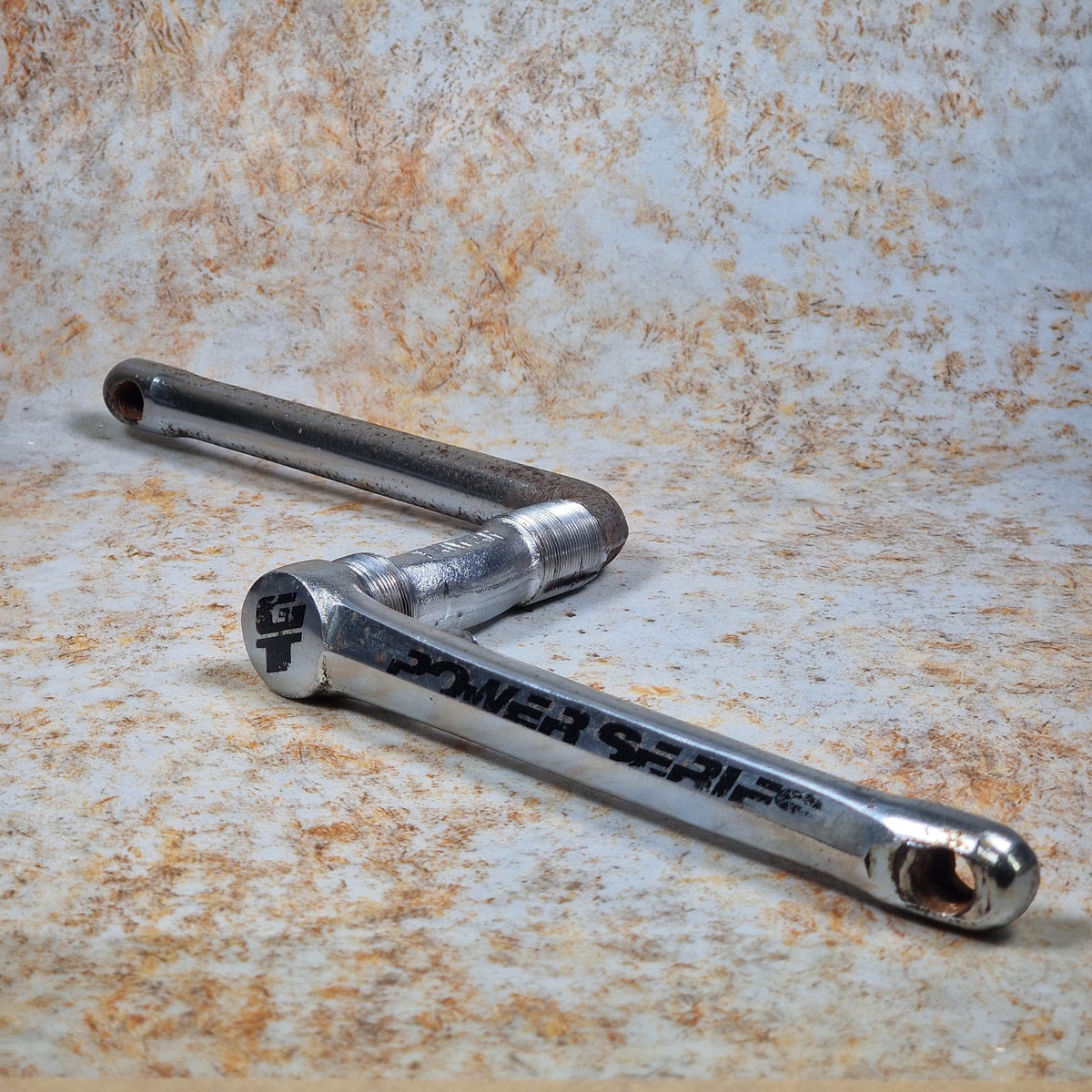 GT Old School BMX GT Power Series One Piece Crank 175mm Chrome Used