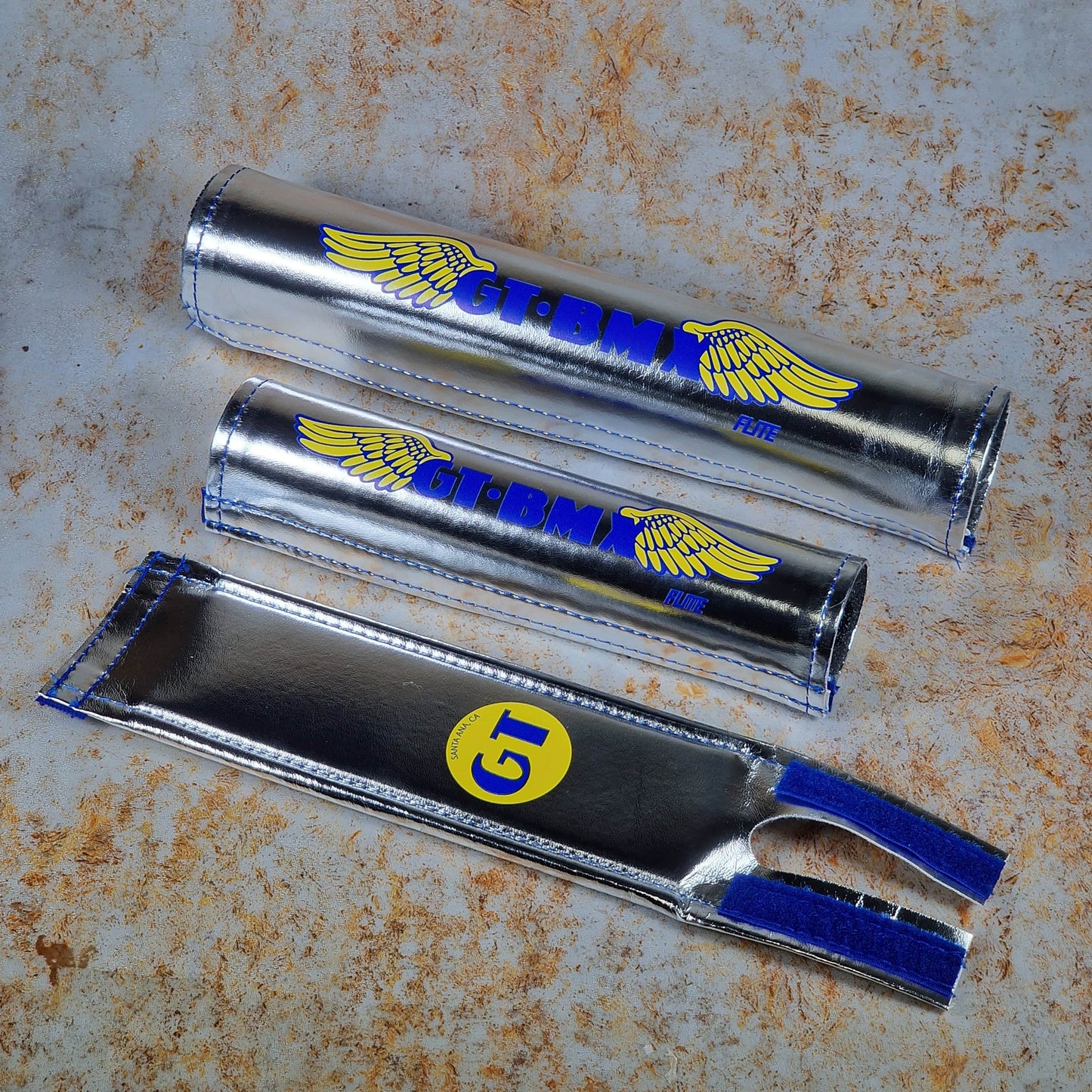 Flite Old School BMX Chrome / 1" GT Santa Ana 1984-1986 Pad Set by Flite