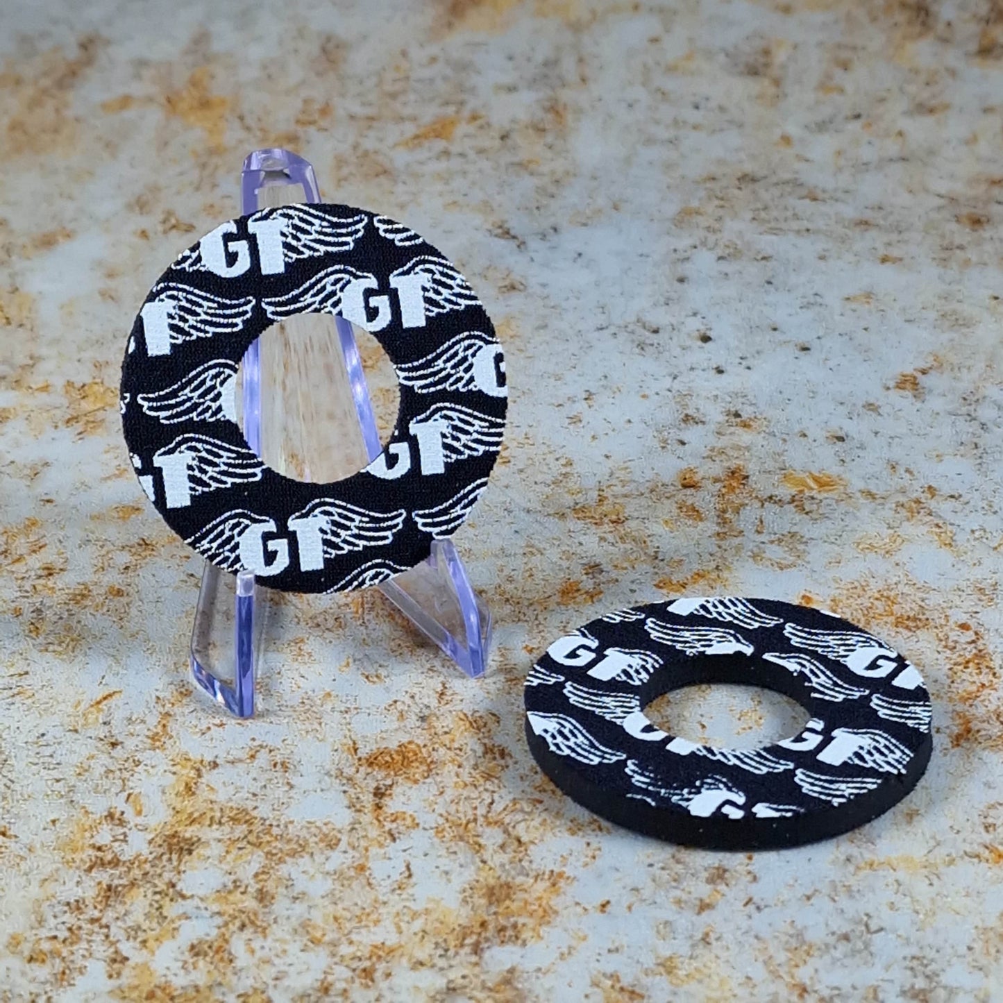 Flite Old School BMX Black/White GT Wings Grip Donuts by Flite