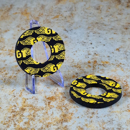 Flite Old School BMX Black/Yellow GT Wings Grip Donuts by Flite