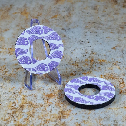 Flite Old School BMX White/Lavender GT Wings Grip Donuts by Flite