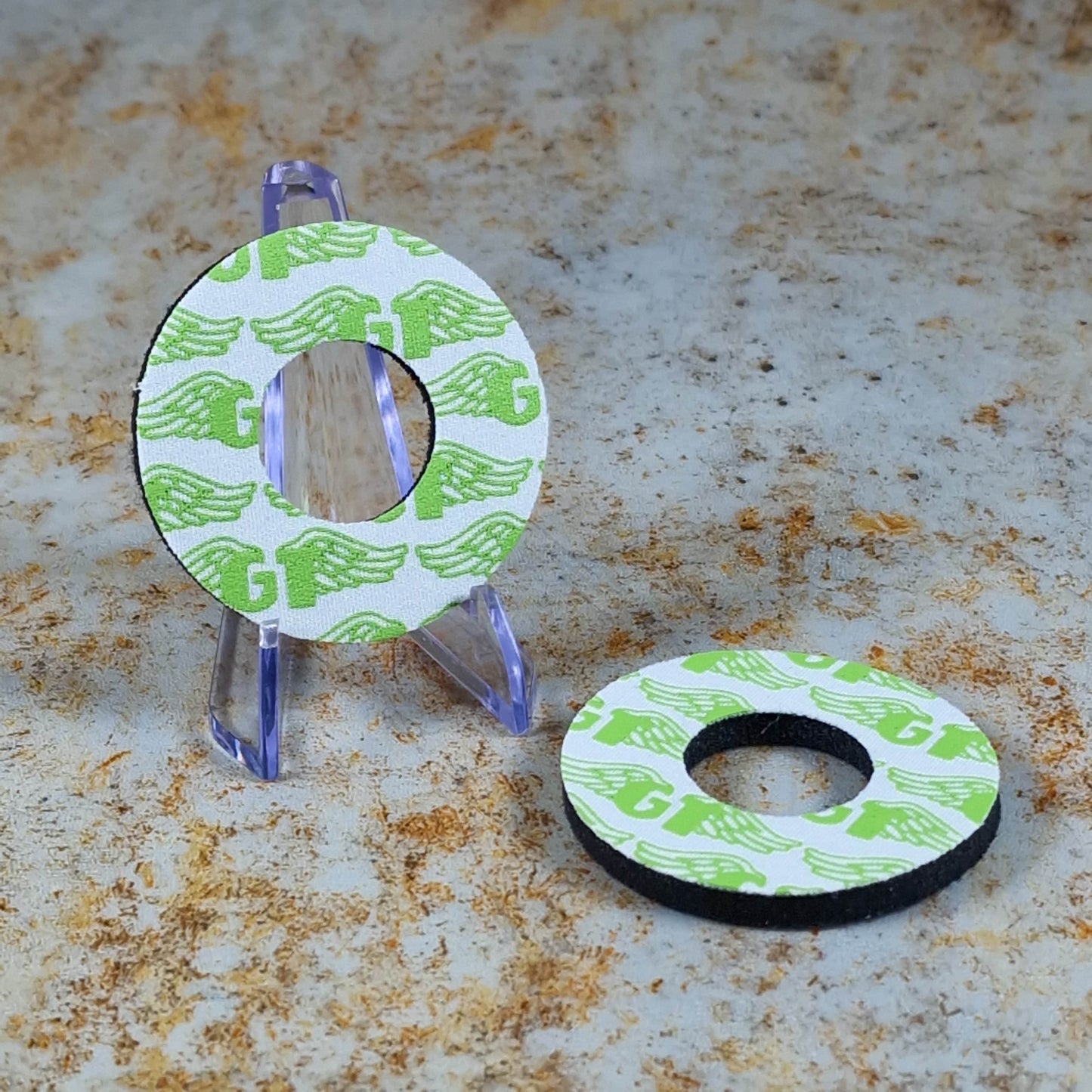 Flite Old School BMX White/Lime Green GT Wings Grip Donuts by Flite