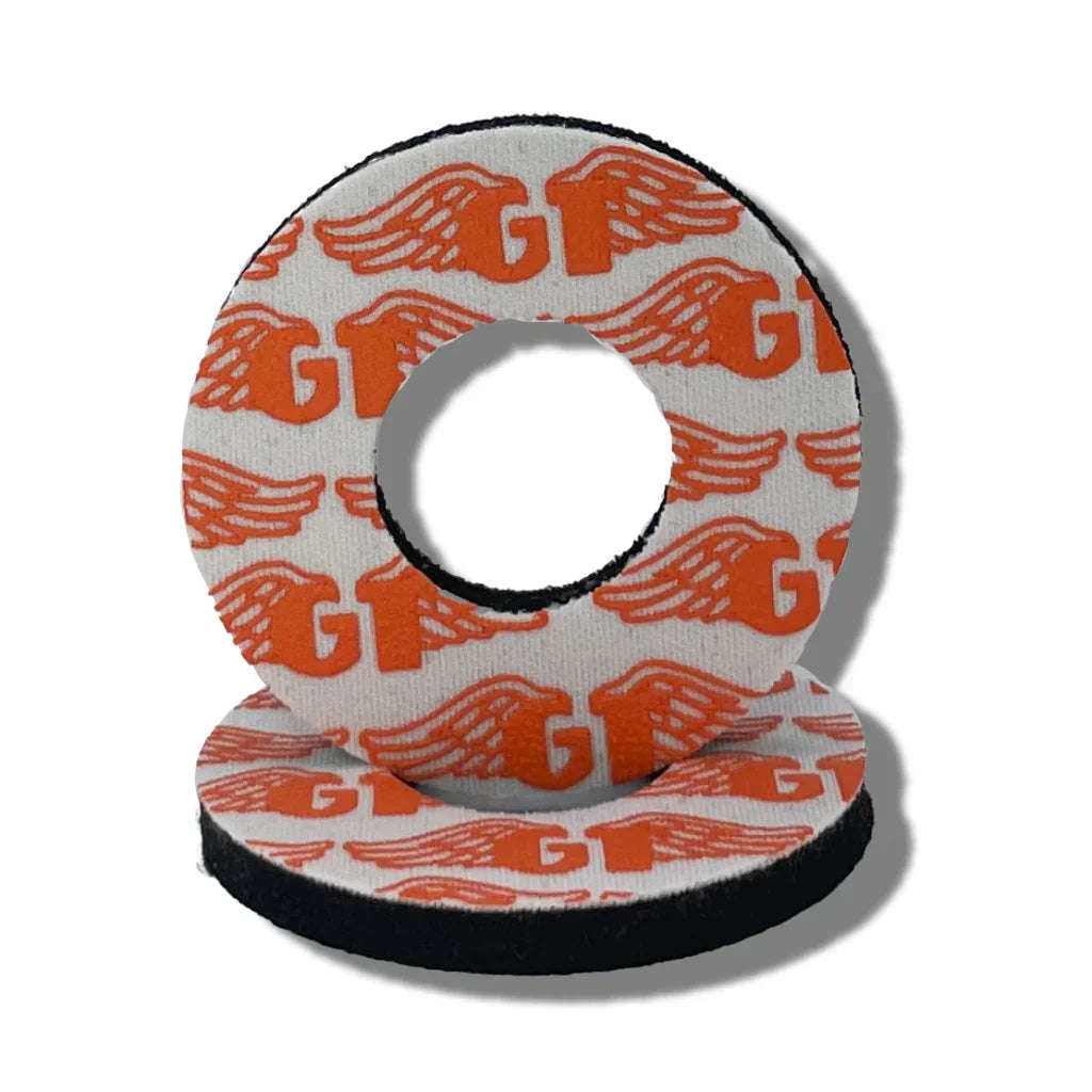 Flite Old School BMX White/Orange GT Wings Grip Donuts by Flite