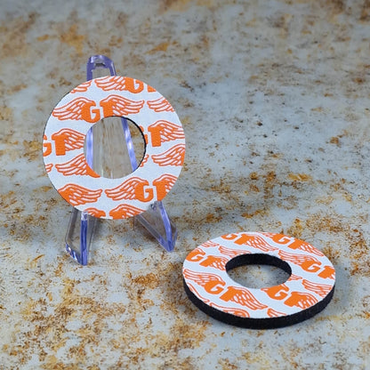 Flite Old School BMX White/Orange GT Wings Grip Donuts by Flite