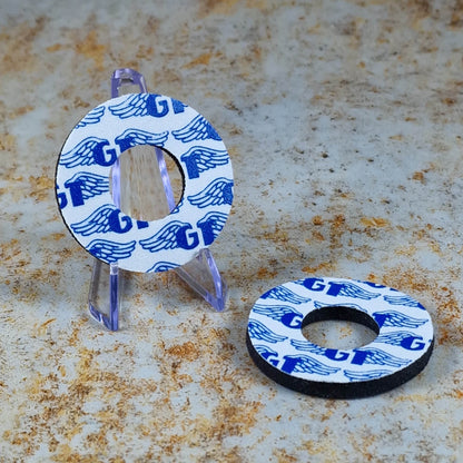 Flite Old School BMX White/Royal Blue GT Wings Grip Donuts by Flite