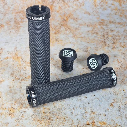 Gusset BMX Parts Black Gusset Double File Lock-On Grips