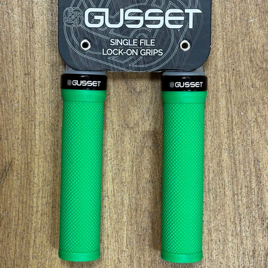 Gusset BMX Parts Green Gusset Single File Lock-On Grips