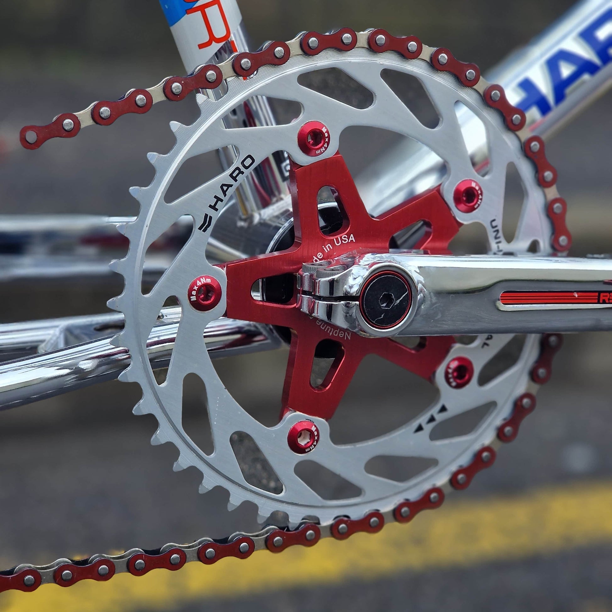 Haro Old School BMX Bikes Haro 1984 Sport Mike Dominguez Custom Bike Chrome / Red