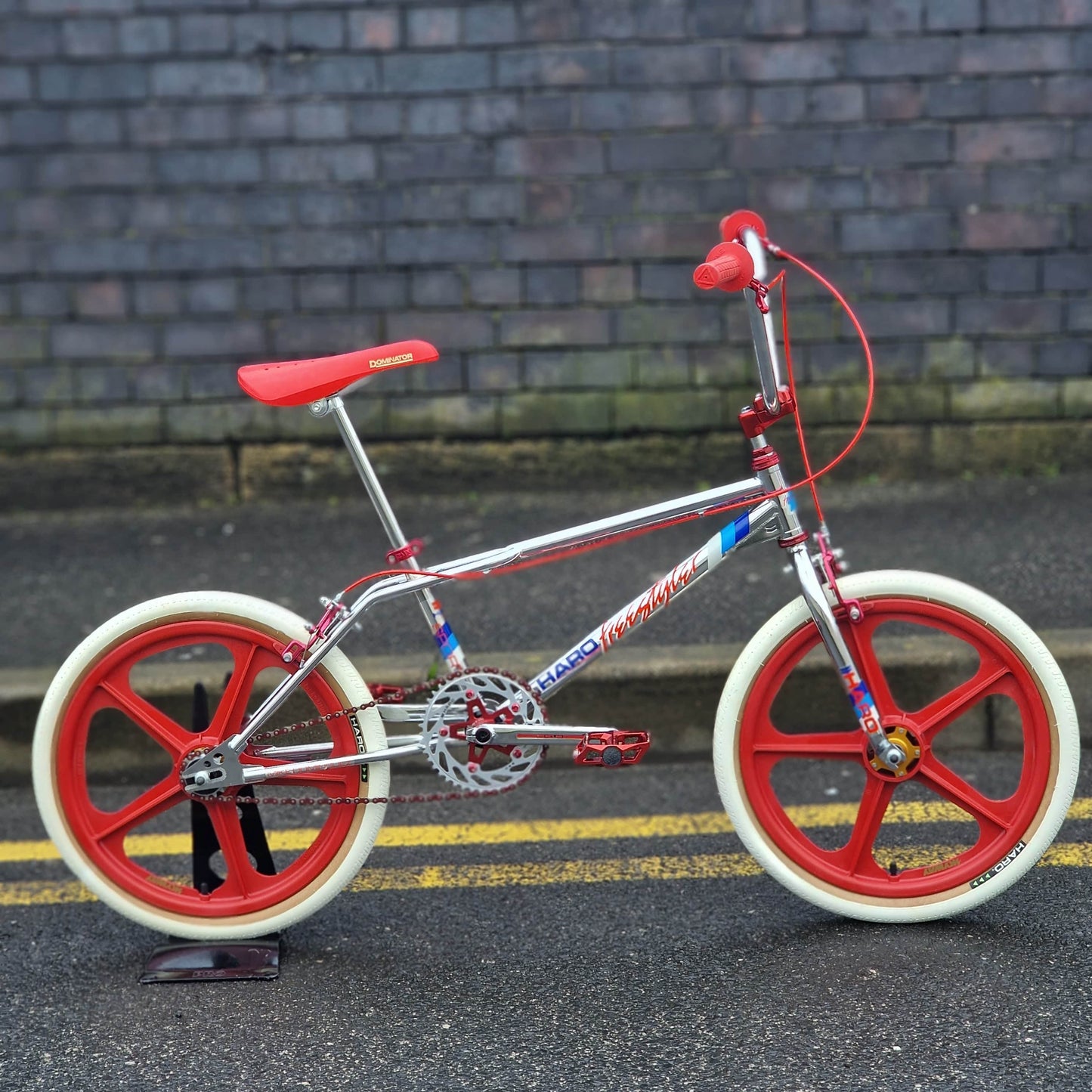 Haro Old School BMX Bikes Haro 1984 Sport Mike Dominguez Custom Bike Chrome / Red