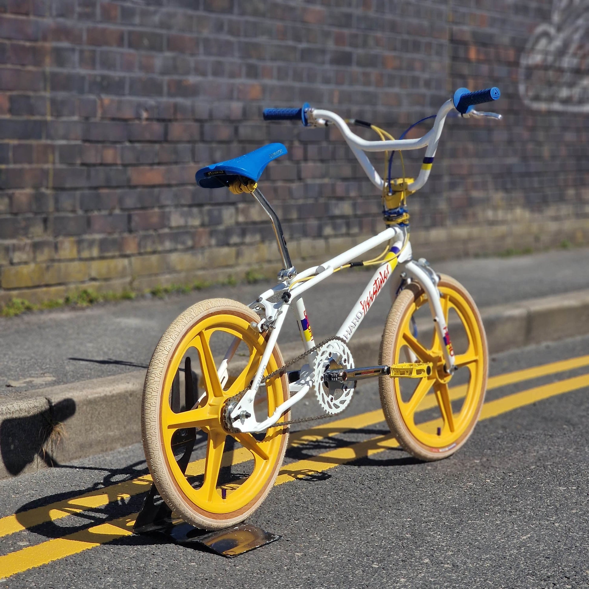Haro Old School BMX Bikes White/Yellow/Blue Haro 1985 Sport Custom Bike White / Yellow Previously Owned