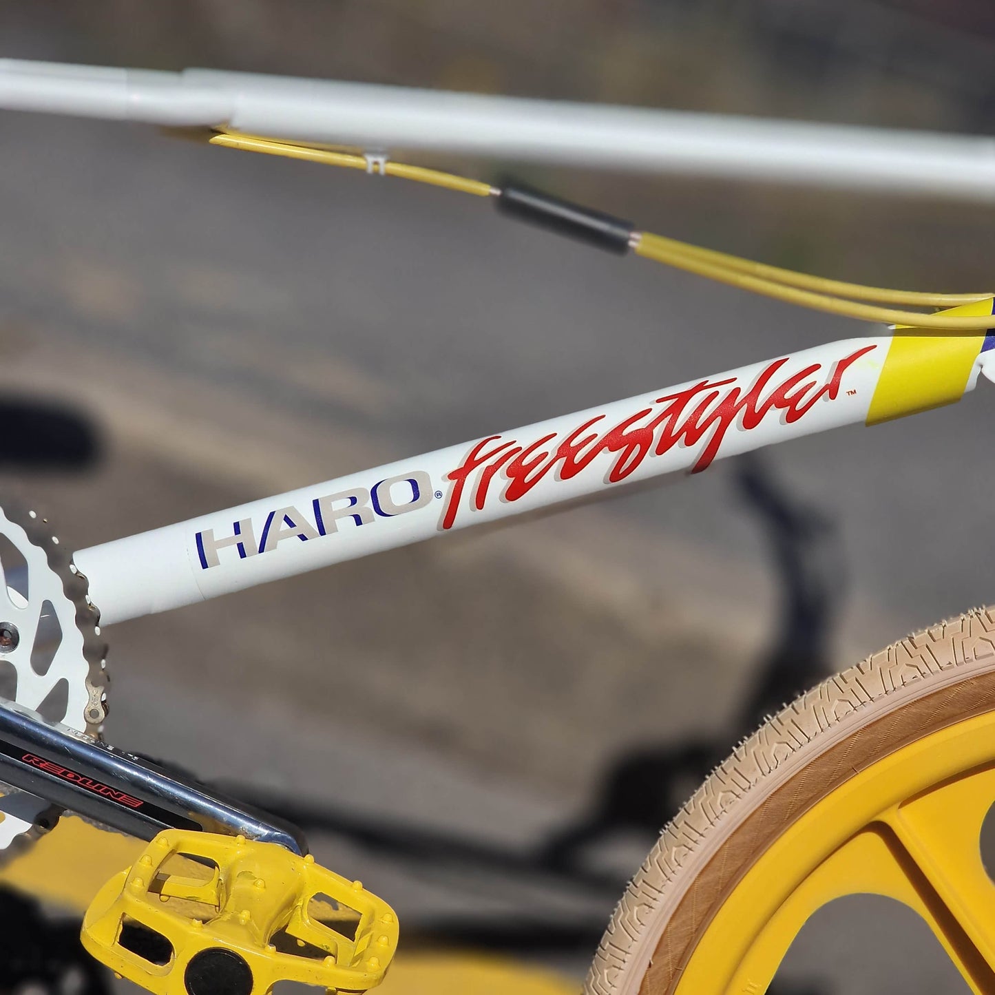Haro Old School BMX Bikes White/Yellow/Blue Haro 1985 Sport Custom Bike White / Yellow Previously Owned