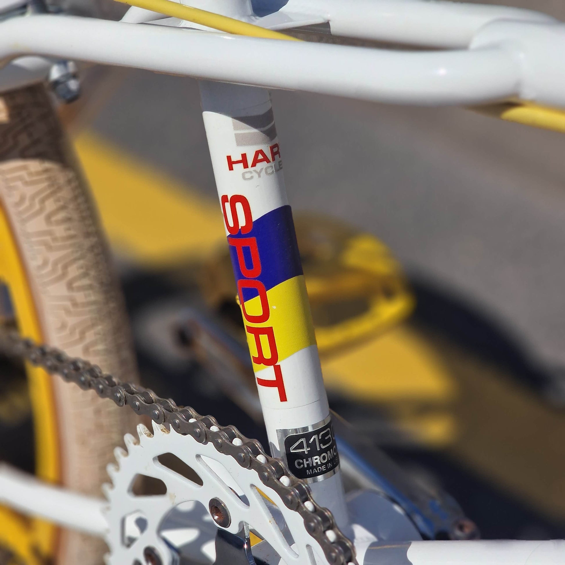 Haro Old School BMX Bikes White/Yellow/Blue Haro 1985 Sport Custom Bike White / Yellow Previously Owned