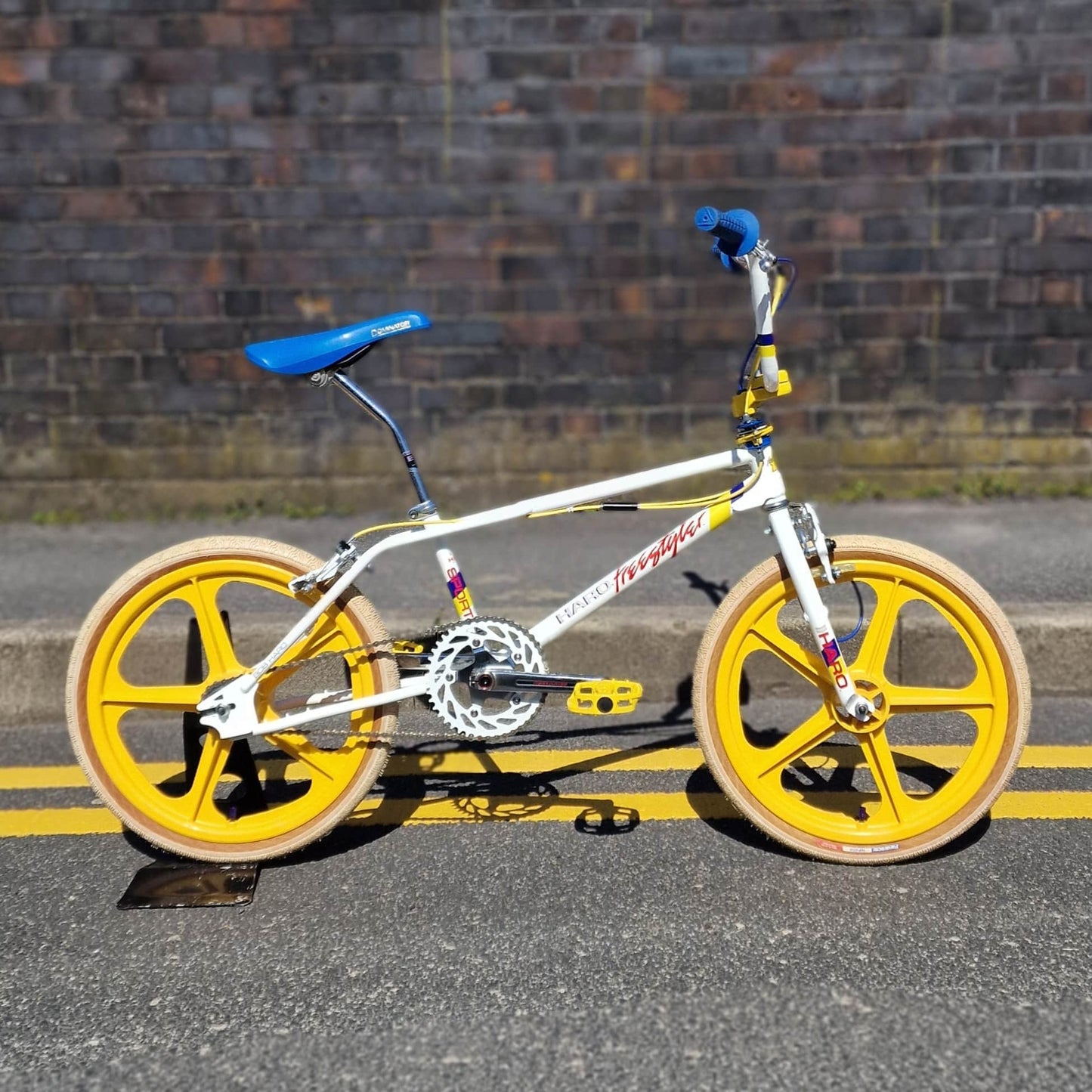 Haro Old School BMX Bikes White/Yellow/Blue Haro 1988 Sport Custom Bike White / Yellow Previously Owned