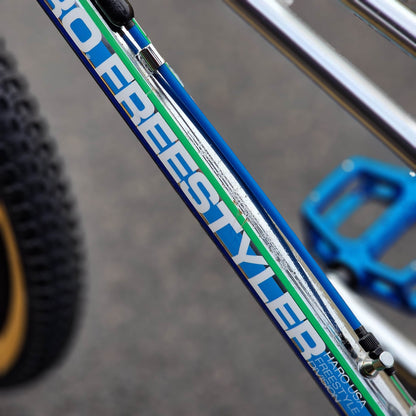 Haro Old School BMX Bikes Haro 40th Anniversary Bob Haro Freestyler Bike Chrome with Skyway Graphites