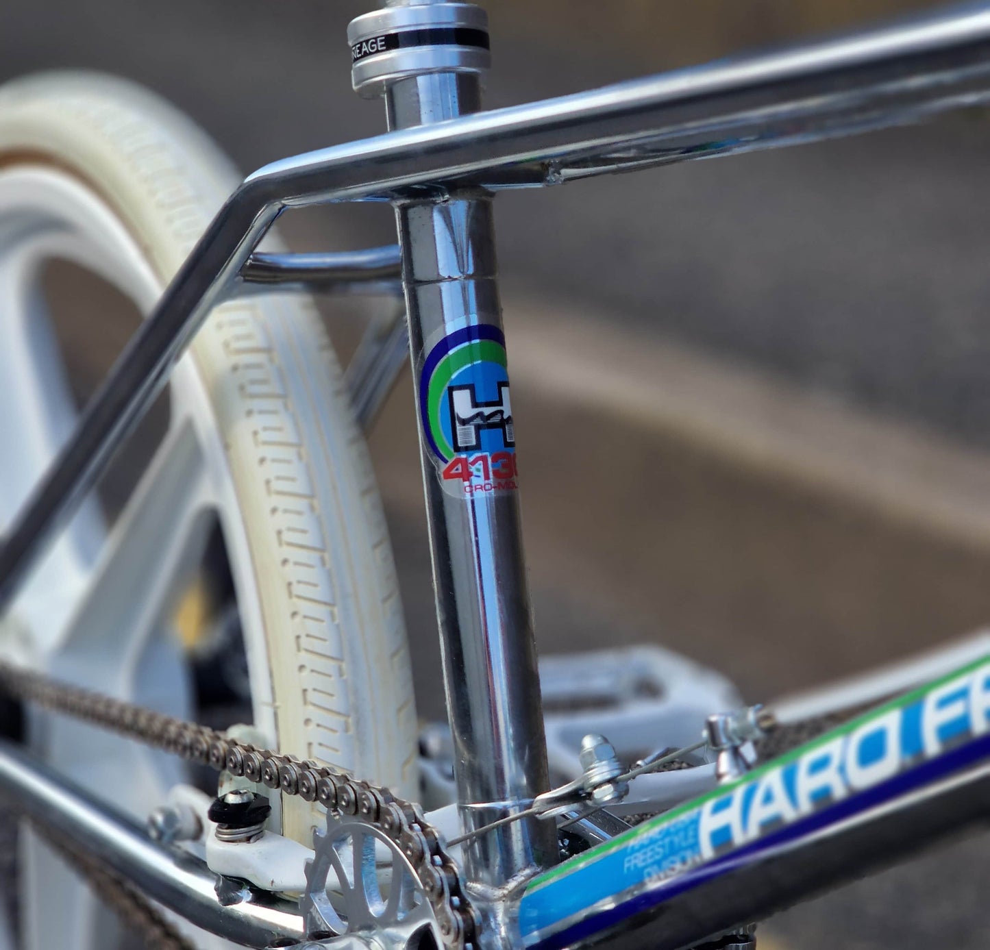 Haro Old School BMX Bikes Haro 40th Anniversary Freestyler Bike Chrome / White Previously Owned