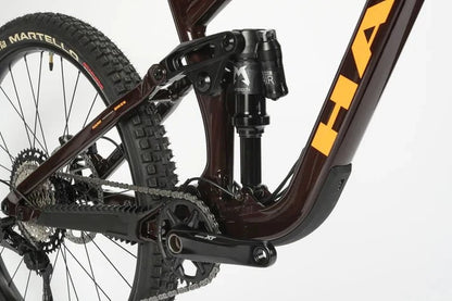 Haro Bikes Haro Greer Alloy 1 Full Suspension Mountain Bike Cedar Brown / Orange