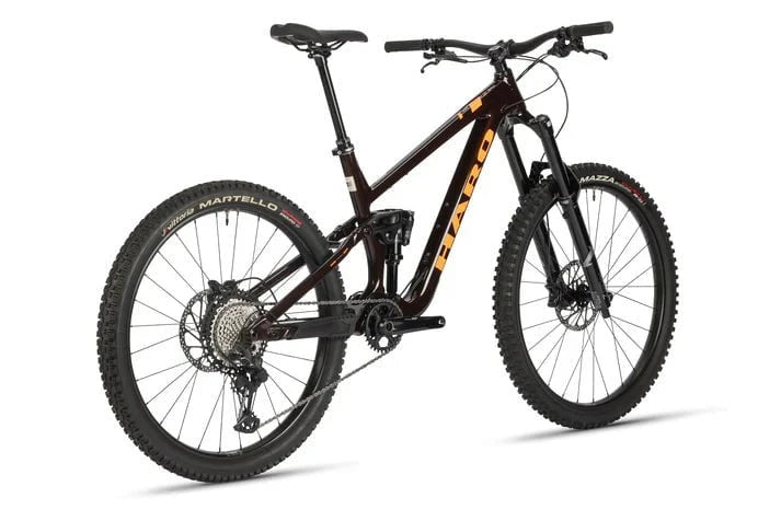 Haro Bikes Haro Greer Alloy 1 Full Suspension Mountain Bike Cedar Brown / Orange