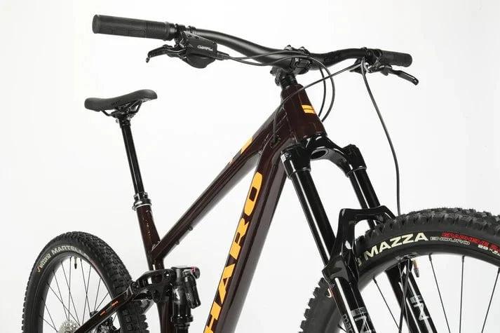 Haro Bikes Haro Greer Alloy 2 Full Suspension Mountain Bike Cedar Brown \ Orange