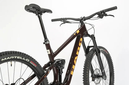 Haro Bikes Haro Greer Alloy 2 Full Suspension Mountain Bike Cedar Brown \ Orange