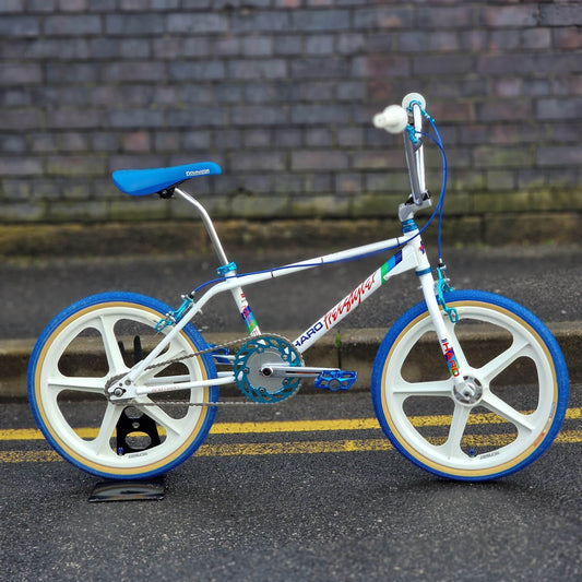 Haro Old School BMX Bikes Haro Master Bob Haro Custom Bike White / Blue Previously Owned