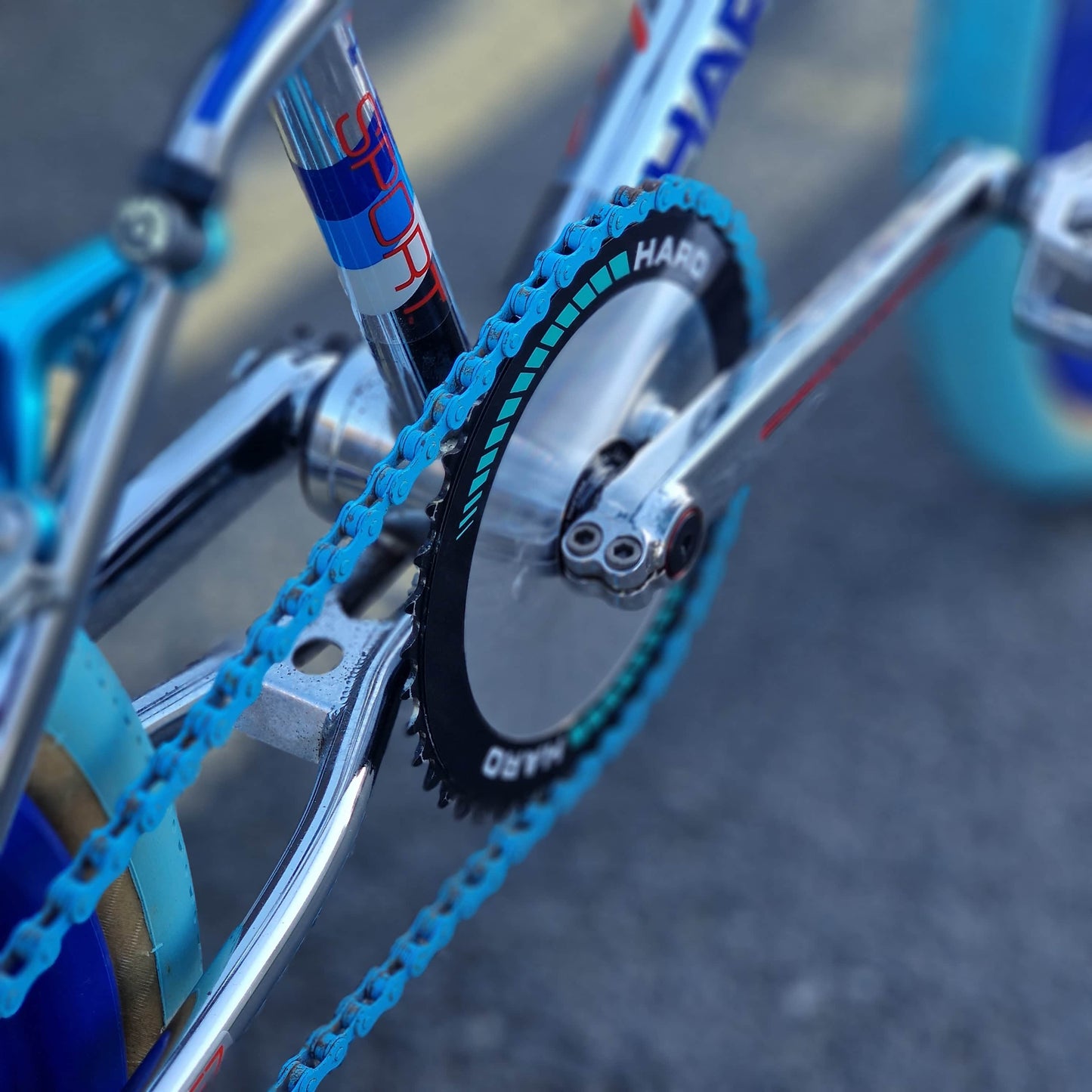 Haro Old School BMX Bikes Haro Sport Mike Dominguez 1984 Custom Bike Chrome / Blue Previously Owned