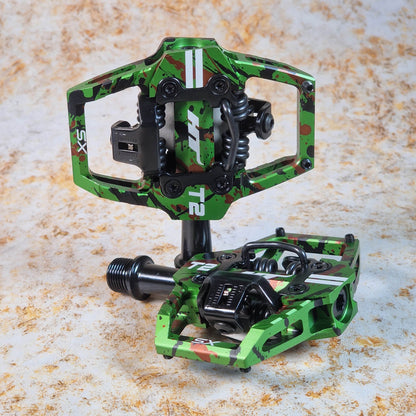 HT Components BMX Racing Green Camo HT Components T2-SX BMX Clip Pedals
