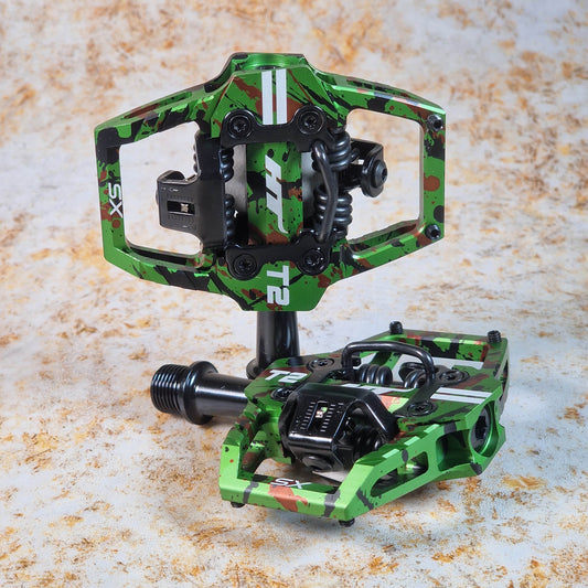 HT Components BMX Racing Green Camo HT Components T2-SX BMX Clip Pedals