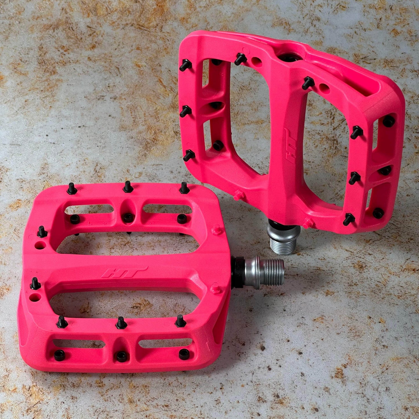 HT Components BMX Parts Neon Pink / 9/16" HT PA03A Sealed Bearing Nylon Pedals with Replaceable Pins