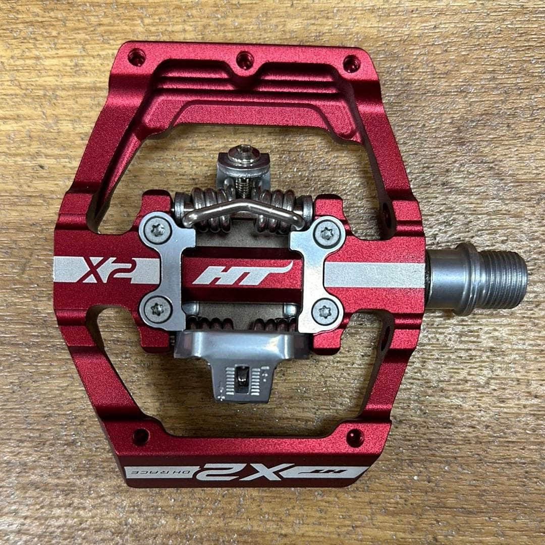 HT Components BMX Racing Red HT X-2 Clipless BMX Race Pedals