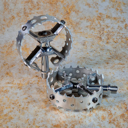 Hutch Old School BMX Chrome w/ Silver Cages Hutch Beartrap Pedals Previously Fitted