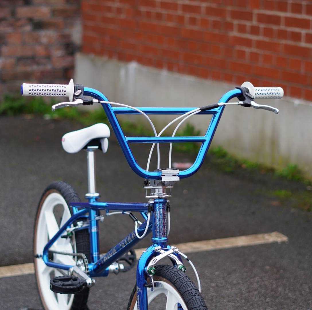 Hutch Old School BMX Bikes Candy Blue/White Hutch Trick Star Custom 20" Bike Candy Blue with Skyways