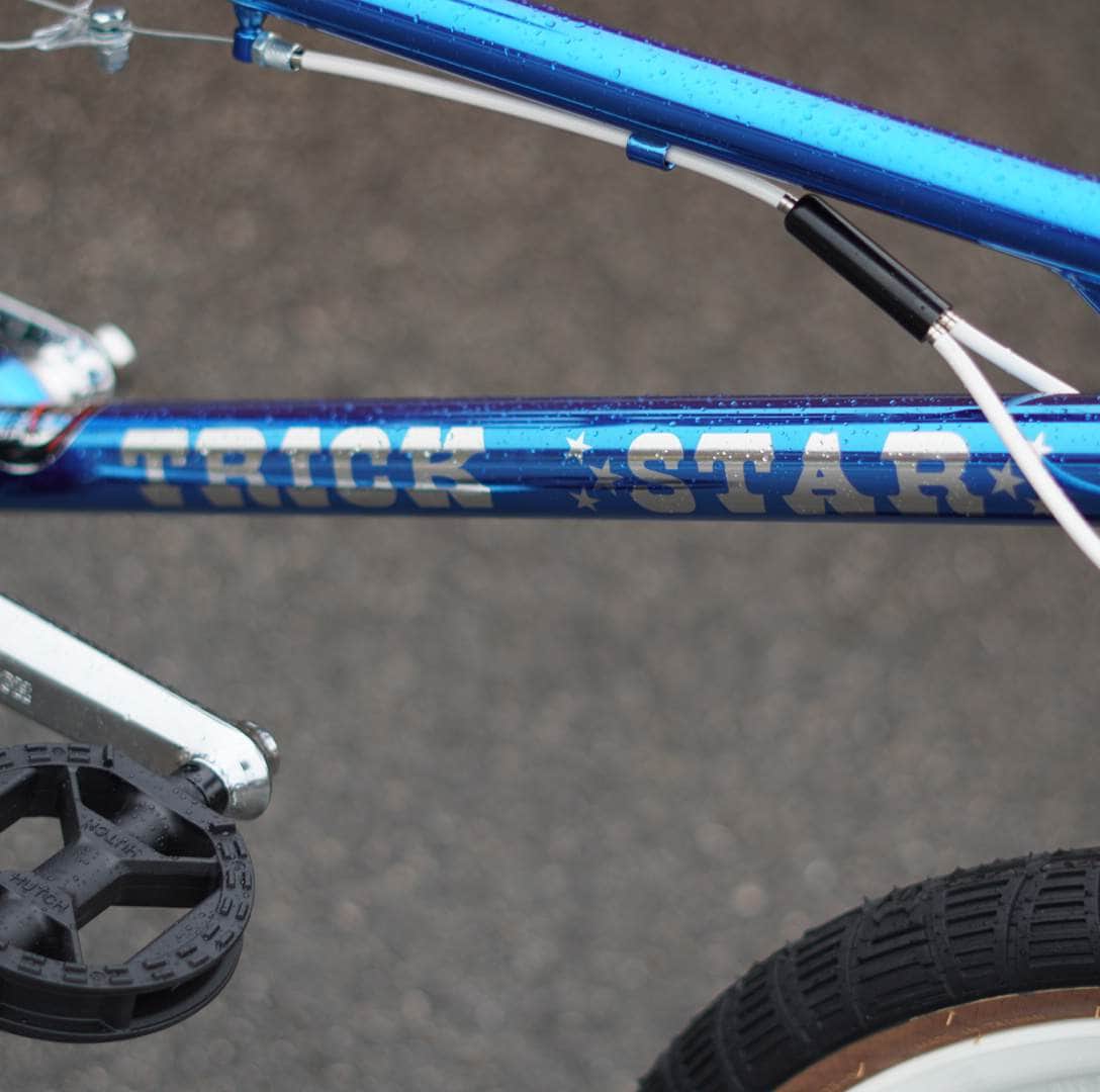 Hutch Old School BMX Bikes Candy Blue/White Hutch Trick Star Custom 20" Bike Candy Blue with Skyways