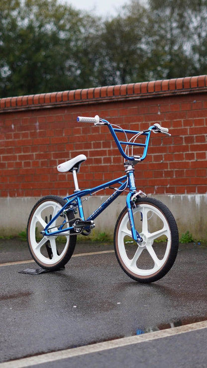Hutch Old School BMX Bikes Candy Blue/White Hutch Trick Star Custom 20" Bike Candy Blue with Skyways