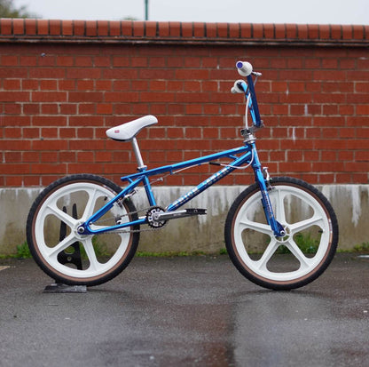 Hutch Old School BMX Bikes Candy Blue/White Hutch Trick Star Custom 20" Bike Candy Blue with Skyways