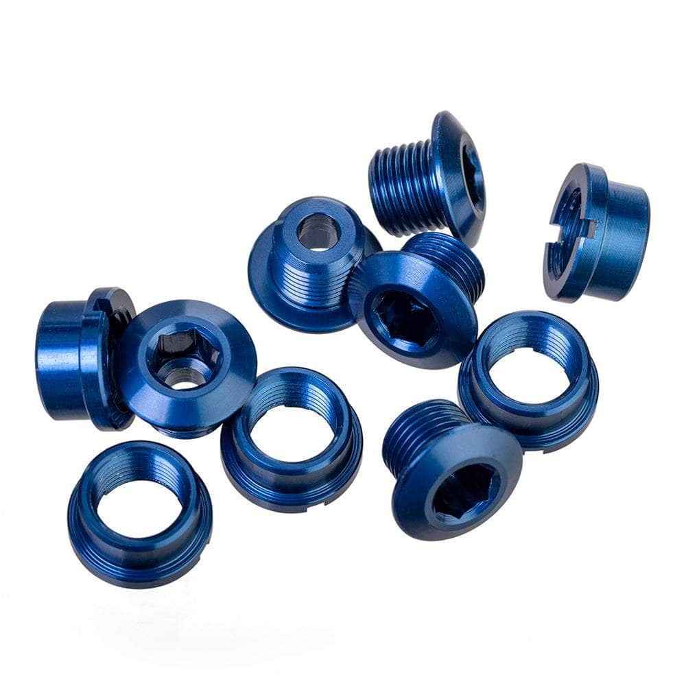 Id Old School BMX Blue ID Coloured Alloy Chainring Bolts (5) 6.5mm Single