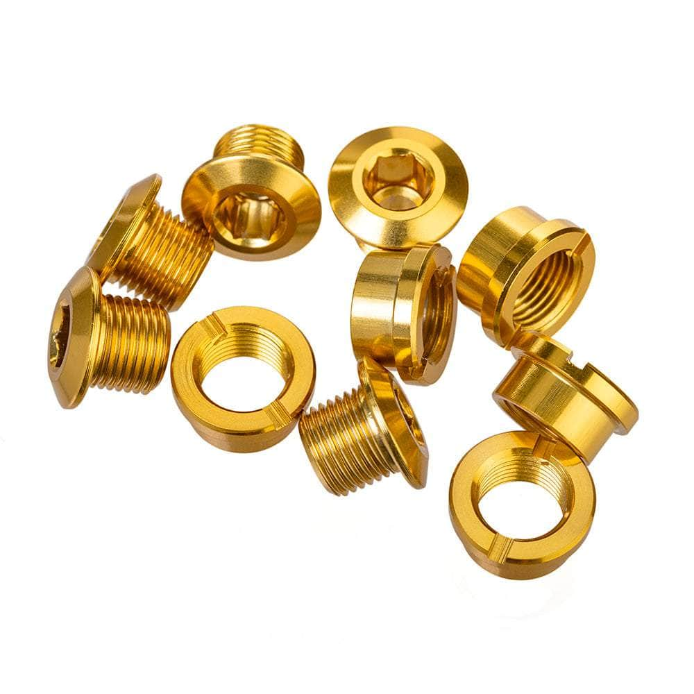 Id Old School BMX Gold ID Coloured Alloy Chainring Bolts (5) 6.5mm Single