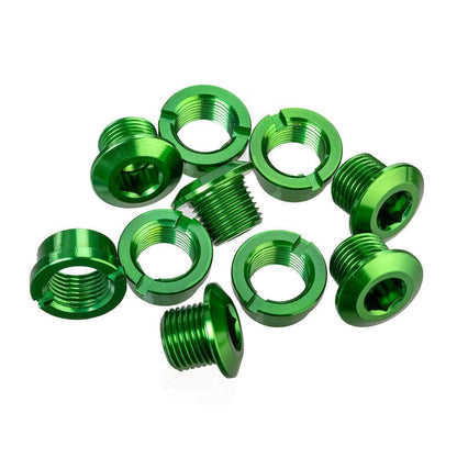 Id Old School BMX Green ID Coloured Alloy Chainring Bolts (5) 6.5mm Single