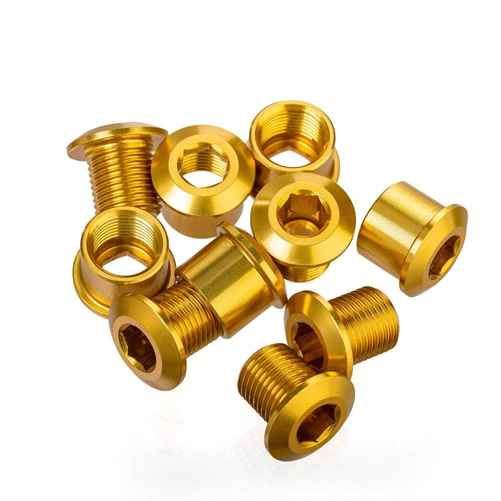 Id Old School BMX Gold ID Coloured Alloy Chainring Bolts (5) 8.5mm Double