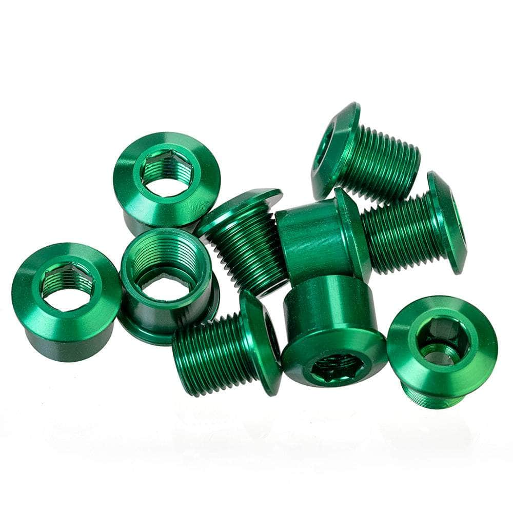 Id Old School BMX Green ID Coloured Alloy Chainring Bolts (5) 8.5mm Double