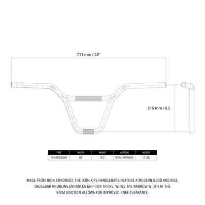 Ikonix BMX Parts Chrome IKONIX FS Bar Chrome