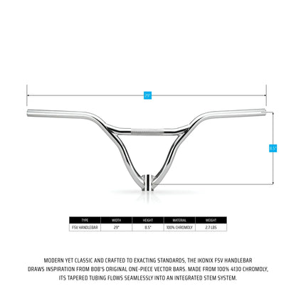 Ikonix BMX Parts Chrome IKONIX FSV Bar / Stem Combo Chrome