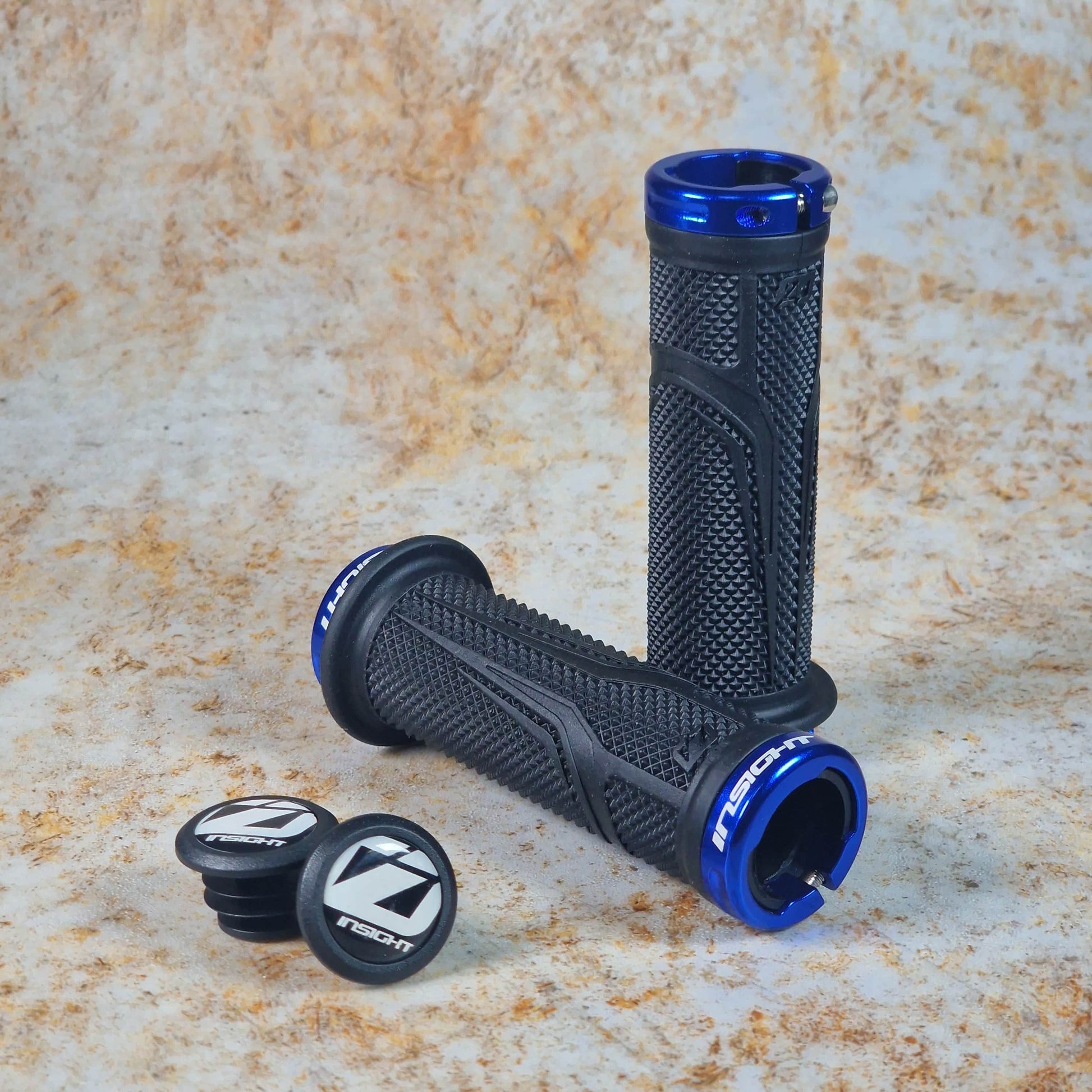 Insight BMX Racing Black / Blue Insight C.O.G.S Lock-On 115mm Grips