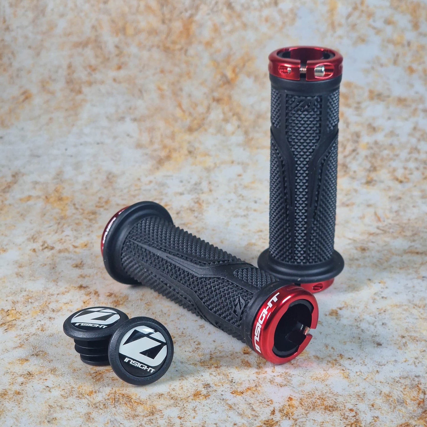 Insight BMX Racing Black / Red Insight C.O.G.S Lock-On 115mm Grips