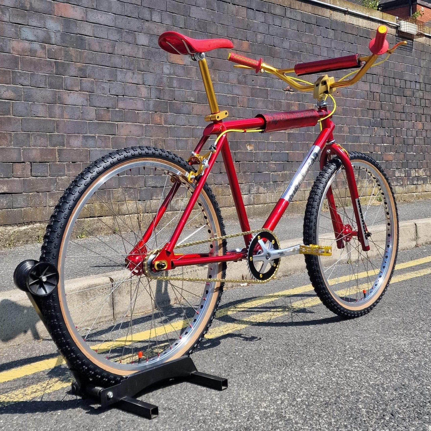 IRONHEAD Old School BMX Candy Red / 26 Inch Ironhead Custom 26 Inch Cruiser Bike Candy Red / Gold