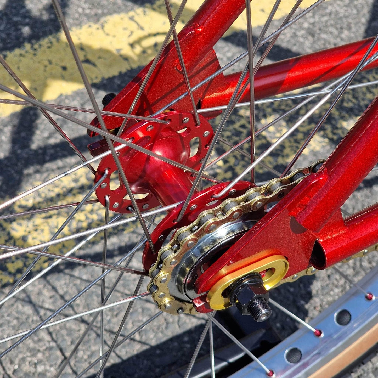 IRONHEAD Old School BMX Candy Red / 26 Inch Ironhead Custom 26 Inch Cruiser Bike Candy Red / Gold