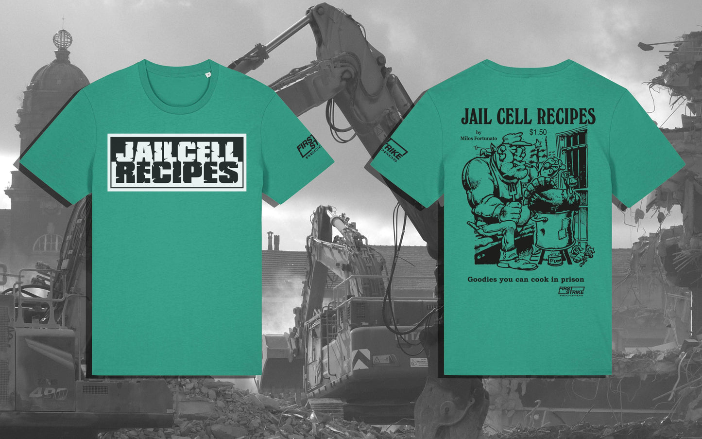 First Strike Records Clothing & Shoes JAILCELL RECIPES x Stanley/Stella Crafter T-shirt Go Green