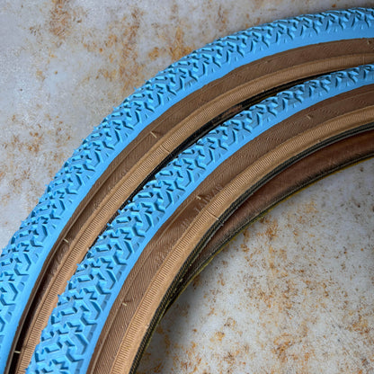 Kenda Old School BMX 20 x 1.75 / Light Blue Kenda K55 Skinwall Coloured Freestyle Tyres Pair