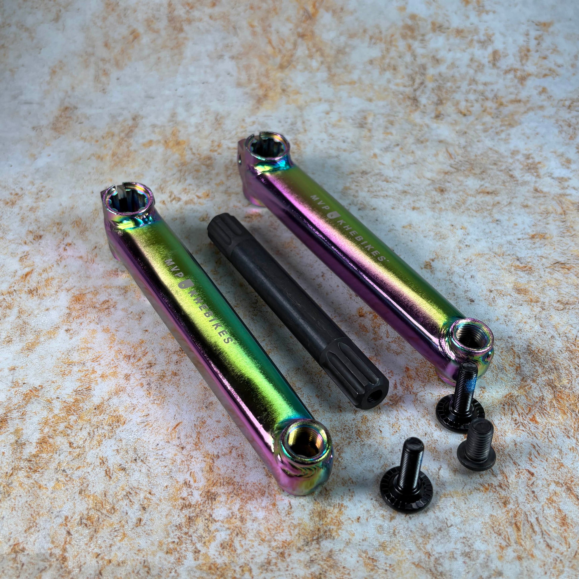 KHE BMX Parts Oilslick / 170mm KHE MVP V2 8 Spline Crank with Spindle Oil Slick