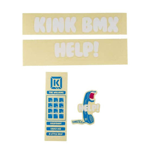 Kink BMX Parts White/Blue Kink Williams Frame Sticker Pack